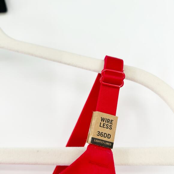 NWT Victorias Secret VS PINK Lightly Lined Wireless‎ Heart Print Bra 36DD Red - Picture 4 of 10